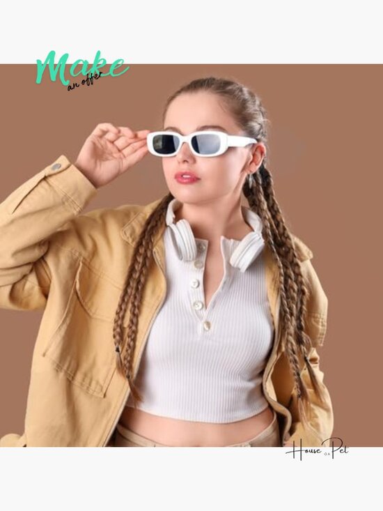 Retro Narrow Rectangle Sunglasses, Plastic Frame, Polarized Lens main image 4